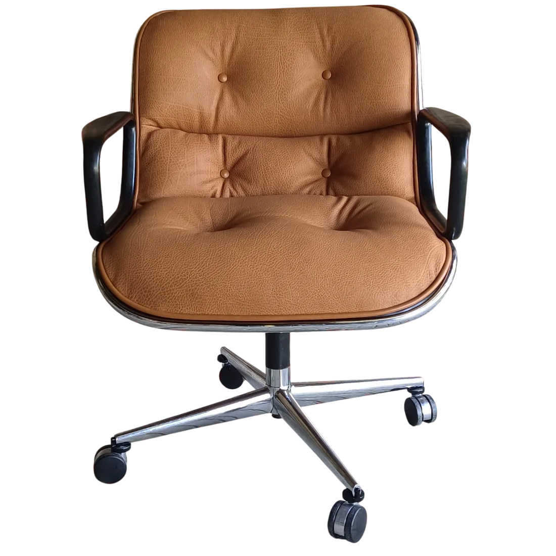 Le dossier du fauteuil de bureau Pollock gainage en cuir neuf